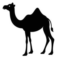 Camel Silhouette Art Icon in Profile with Horns vector