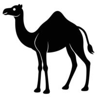 Camel Silhouette Art Icon in Smooth Outline vector