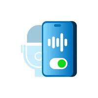 flat illustration of a smartphone with microphone icon. voice recording access permission. for apps, websites, or presentations related to audio recording, voice commands, privacy settings vector