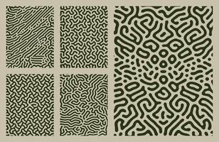 set of green organic turing abstract lines pattern background. pack collection design vector