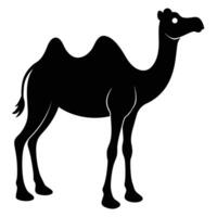 Camel Silhouette Art Icon with Strong Lines vector