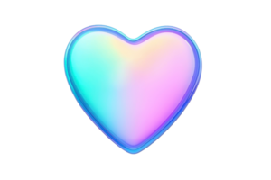 colorful heart shape with gradient of pastel colors, symbolizing love and affection. smooth, glossy finish adds modern touch to design png