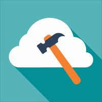a Cloud with Hammer vector