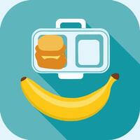Banana with Lunch Box vector