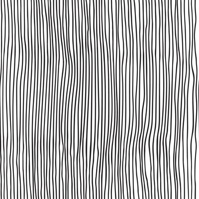 PrintSeamless design for textiles, wallpapers, and prints. Hand drawn thin black wavy vertical lines pattern on a white background.