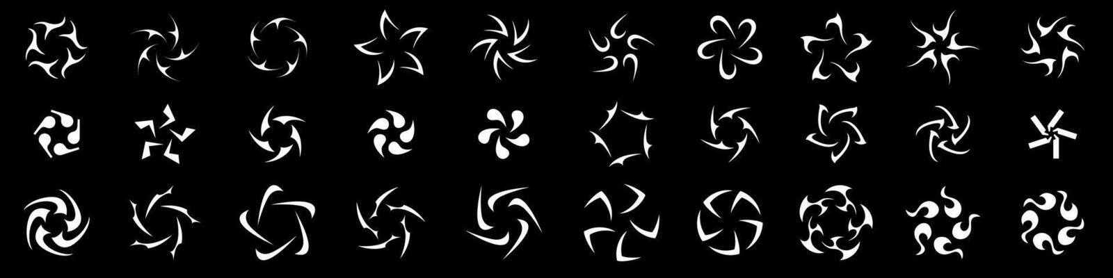 Minimalist Y2K abstract tribal symbol set
