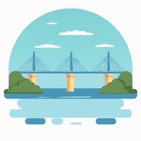 Bridge with Support Pillars vector