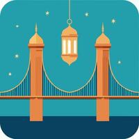 Bridge with Ramadan Lantern vector