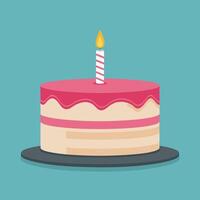 Cake with Candle design vector