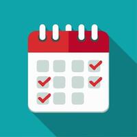Calendar with Red Marks vector
