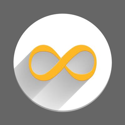 Infinity symbol icon, flat design