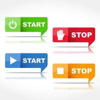 Start and stop buttons vector