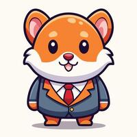 a cartoon character wearing a suit and tie white background vector