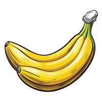 a cartoon banana with a white sticker on it vector