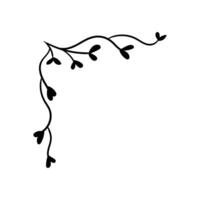 floral branch with leaves icon over white background, line style, illustration vector
