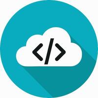 Cloud with Coding HTML Code vector