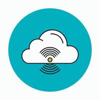 Cloud with Satellite Signal vector