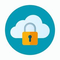 Cloud with Open Padlock vector
