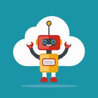 Cloud with Robot design vector