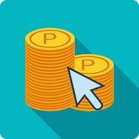 Coins with Click Symbol vector
