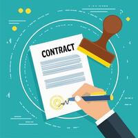 Contract with signature and stamp vector