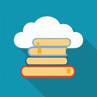 Cloud with Stack of Books vector