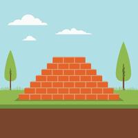 Foundation with Stacked Bricks vector