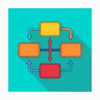 Flowchart with branching arrows vector