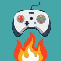 Game Controller with Fire vector