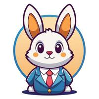a cartoon rabbit wearing suit and tie vector