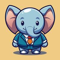 an elephant wearing suit and tie vector