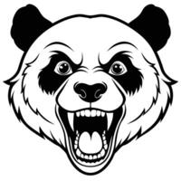 a panda bear head with mouth open vector