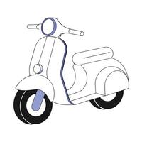 a drawing of a scooter on a white background vector