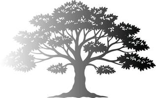 A black and white silhouette of a tree vector