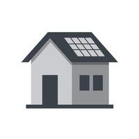 A house with solar panels on the roof vector
