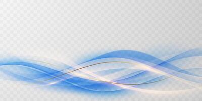 Abstract blue wave background with white lines vector