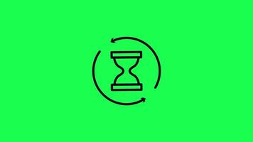 Hourglass icon animation representing time, countdown, or deadline. A smooth 2D cartoon style illustration. Perfect for websites, apps, presentations, and motion graphics on a green screen. video