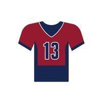 A red and blue football jersey with the number 13 vector