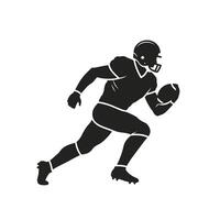 American football player running with ball illustration vector