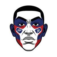 A man with a face painted in the colors of the flag vector
