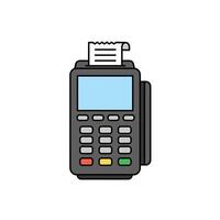 A black and white image of a pos terminal vector