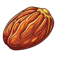 a cartoon illustration of a cocoa bean vector