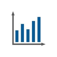 growing graph, bar chart, Flat icon isolated on the white background vector