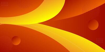 Abstract orange and yellow background with simple shapes and wavy lines. Bright orange design. Popular and modern with 3d shadow concept. eps10 vector
