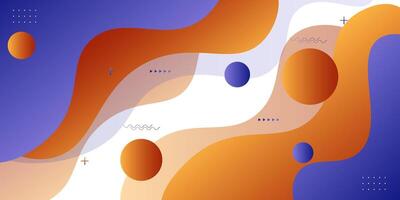 Orange and blue geometric business banner design. Creative banner design with wave shape. Simple design on white horizontal banner. Eps10 vector