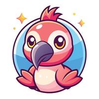 a cartoon bird with a pink and white beak vector