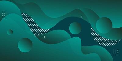 Abstract colored green geometric wave background. Fluid color design with shadow. Liquid shape composition. Eps10. vector