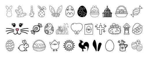 Easter,Happy Easter, Easter Sunday, Christian, Festival icon set collection design vector