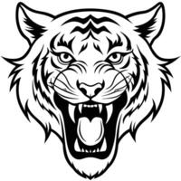 a tiger head with its white background vector