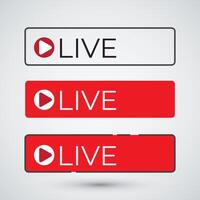 live button best for Live streaming design template vector